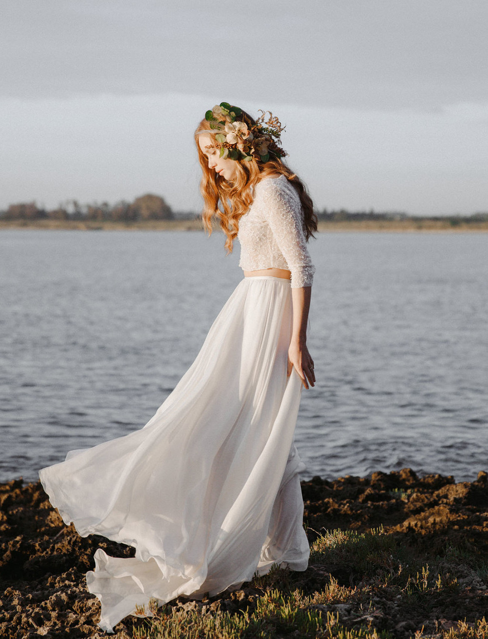 red hair, dress, hippie and fashion