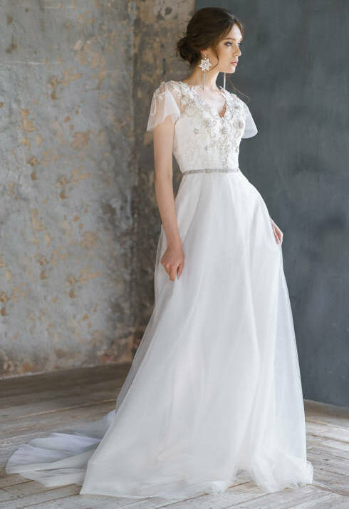 bohemian wedding dress, tulle wedding dress, wedding dress and victoriaspirina