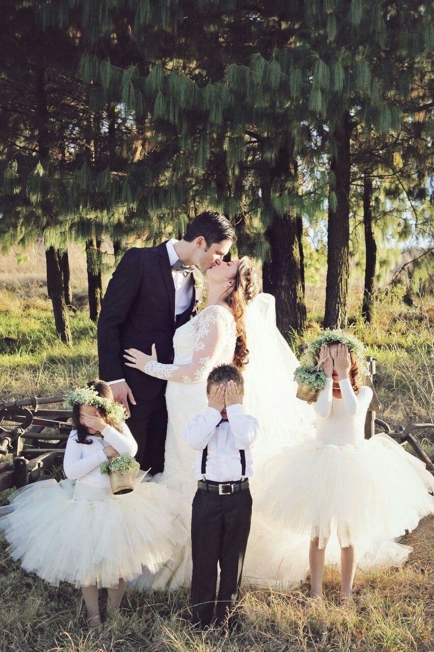 kids, kiss, family and dress