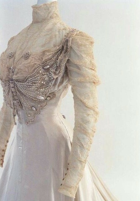 edwardian, beads and lace