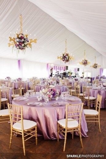 bridesmaids, gold and purple