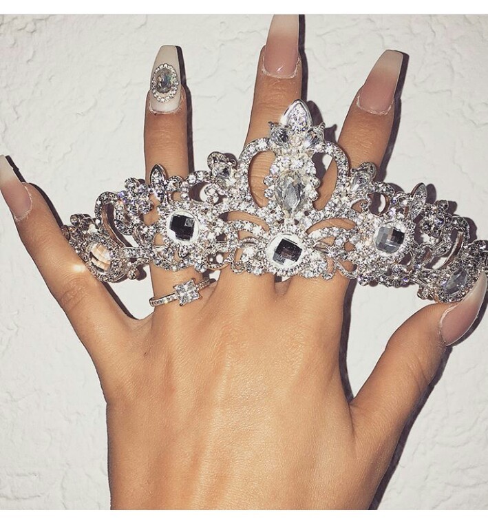 glam, makeup, style and diamonds