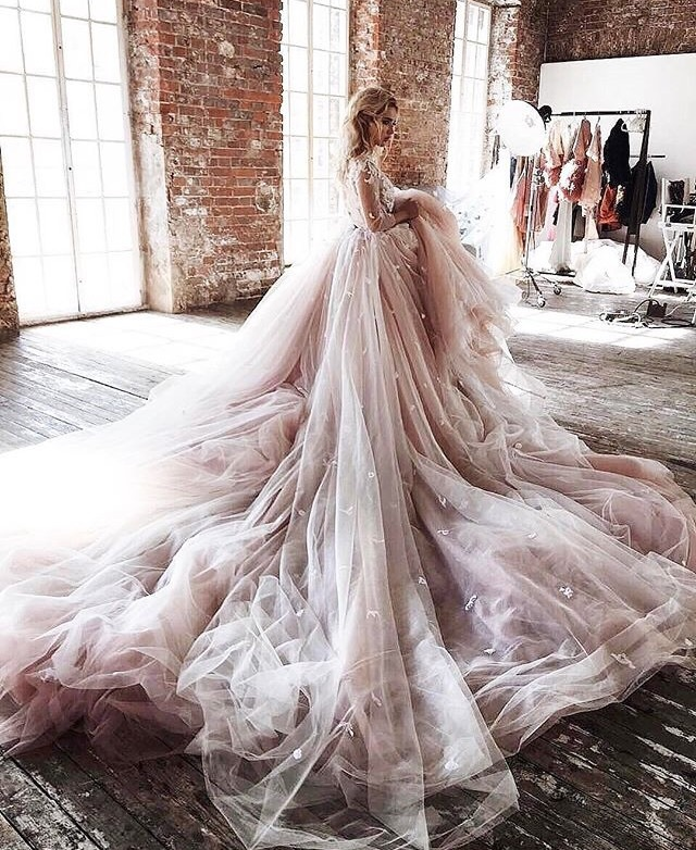 beautiful, long, dress and pink