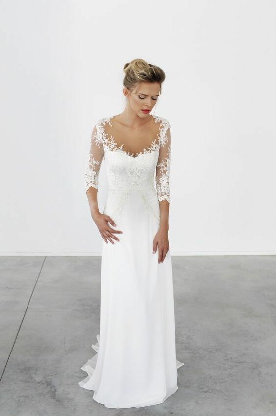 knee, romance, lace and wedding dress