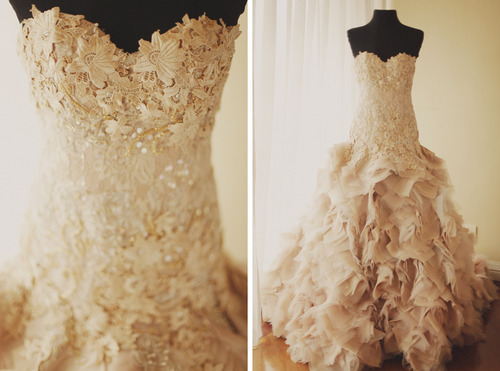 gown, sparkles and lace