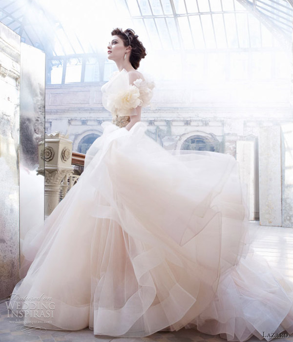 lazaro, glamorous, wedding dress and white