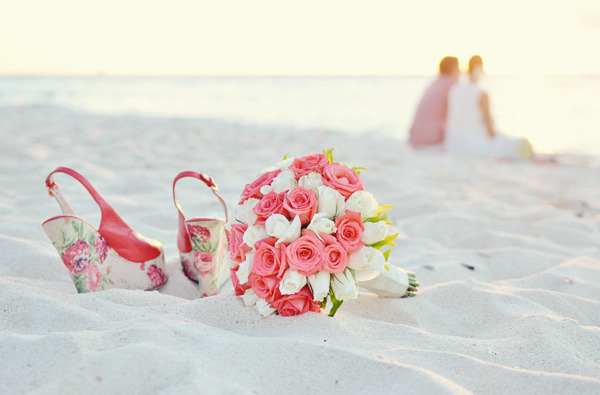 ocean, couple and heels