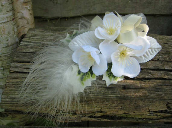 corsage, white and flower
