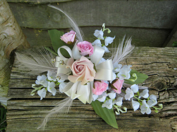 lily of the valley, rose and white