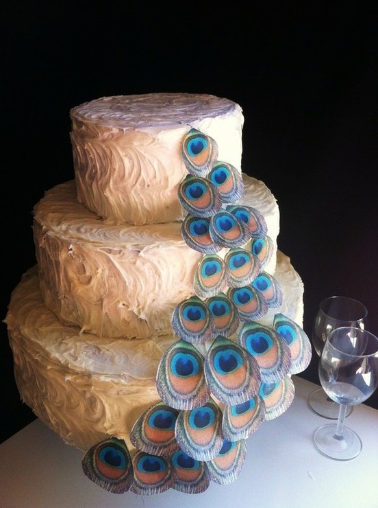 peacock wedding cake