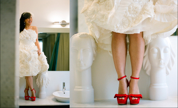 red, white and dress
