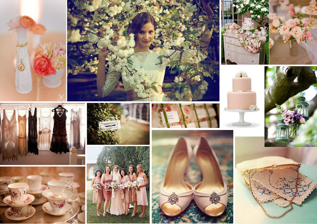 lace, inspiration board, garden and cottage