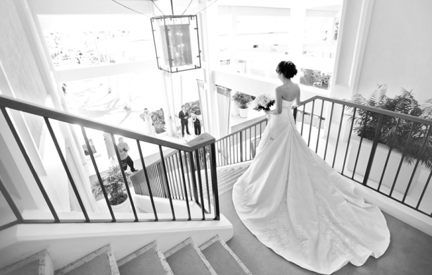 staircase, beautiful and wedding dress