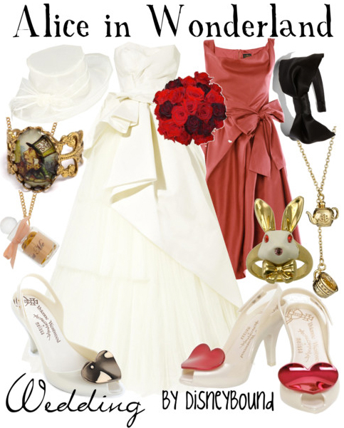 alice in wonderland, queen of hearts, white rabbit and disneybound