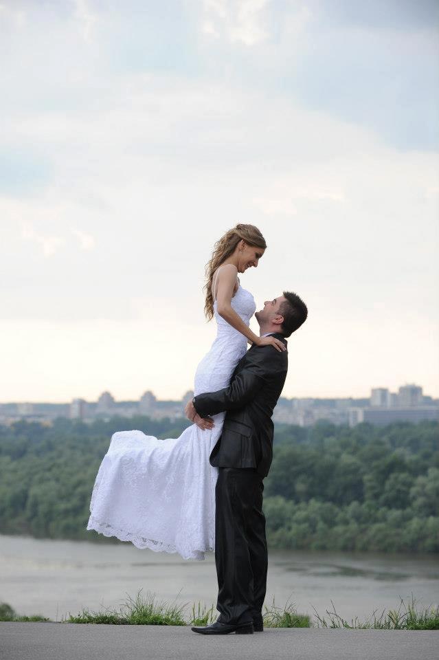 bride, groom, Belgrade and dress