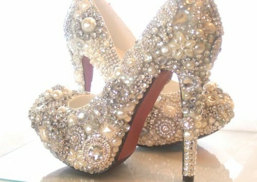 wedding shoes, heels and diamonds