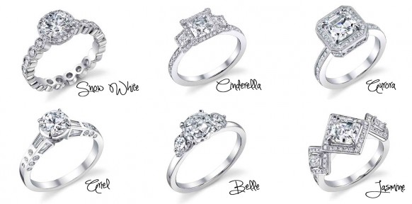 cinderella, princess and diamond wedding ring