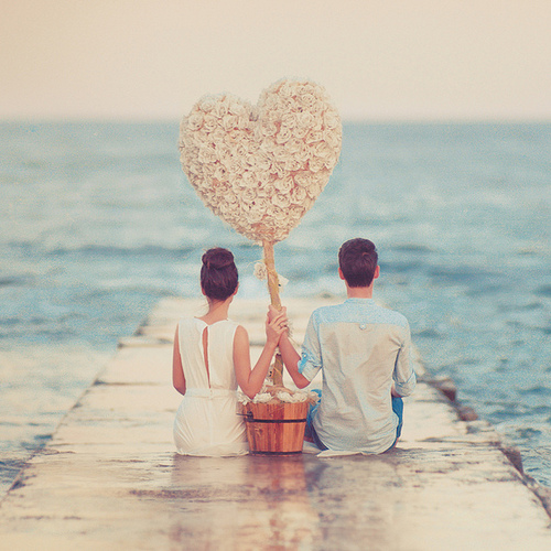 love, imagination, heart and beach