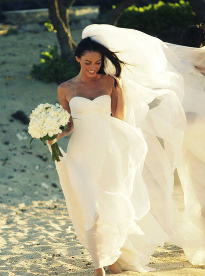 megan fox, white and wedding dress