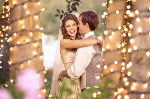 fairy lights, love and groom