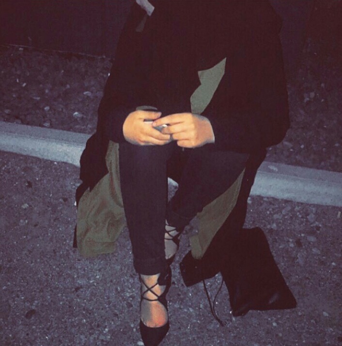winter, night, black and fashion