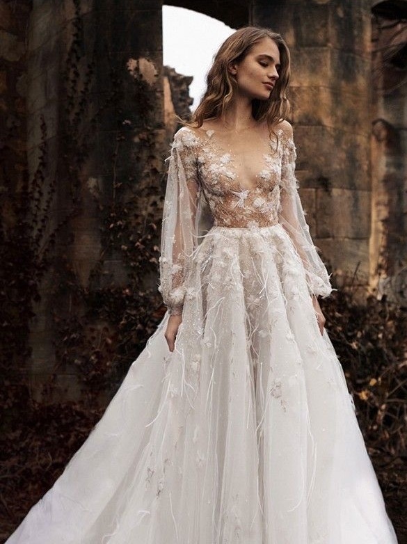 dress, plain, glamororus and flowers