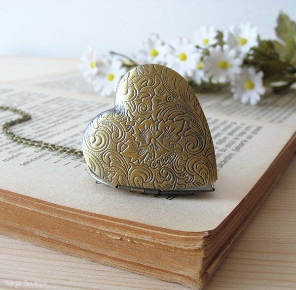 romantic necklace, heart necklace, bridesmaid gift and etsy