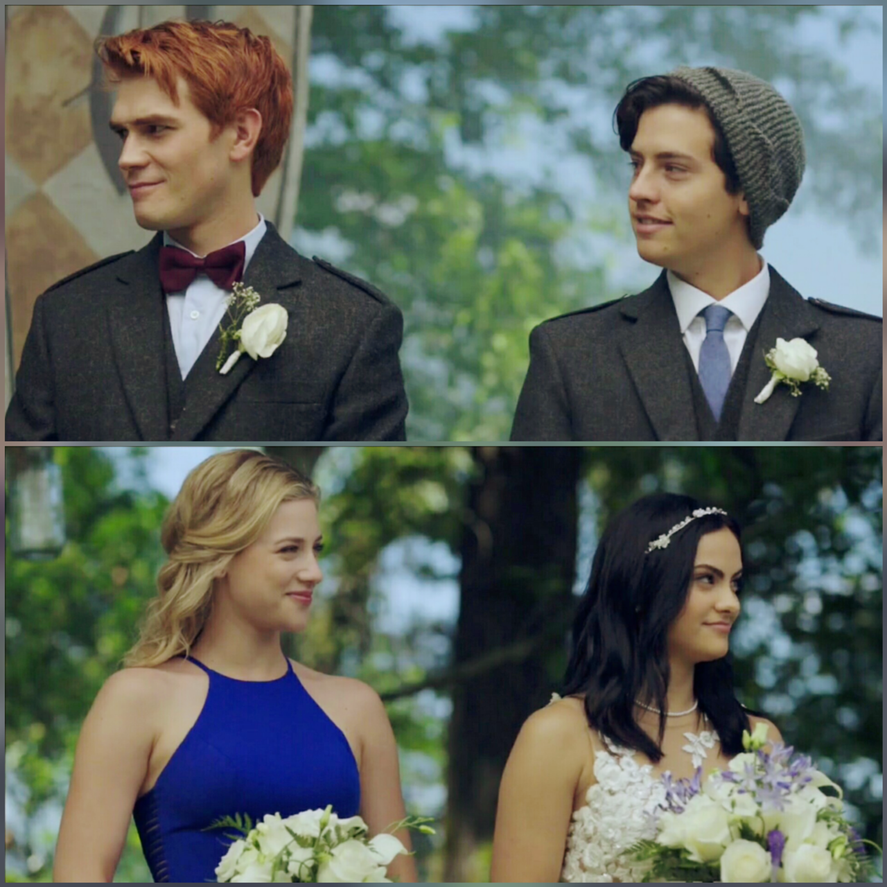 camila mendes, jughead, cole sprouse and kj apa