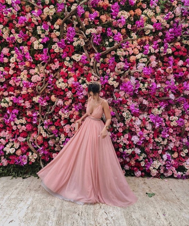 girl, fashion, flowers and gown