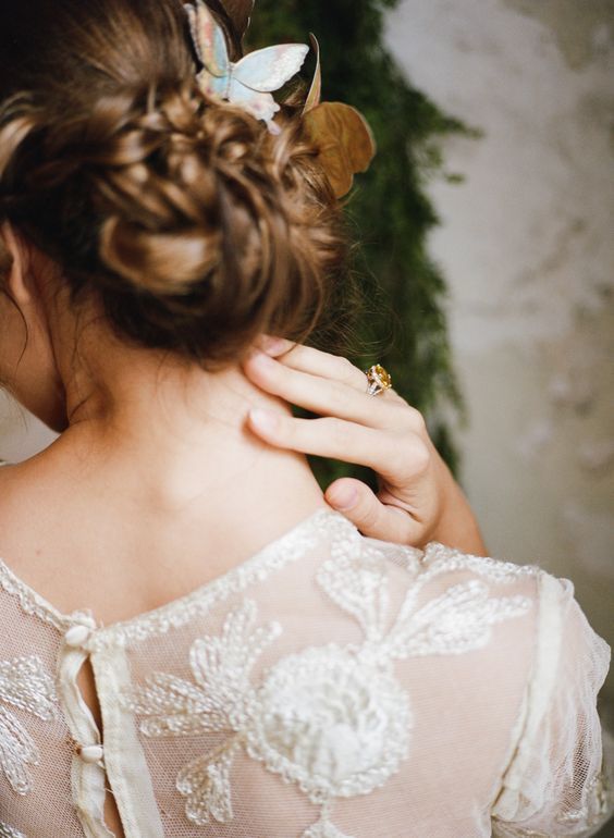 embroidery, bridal, ring and dress