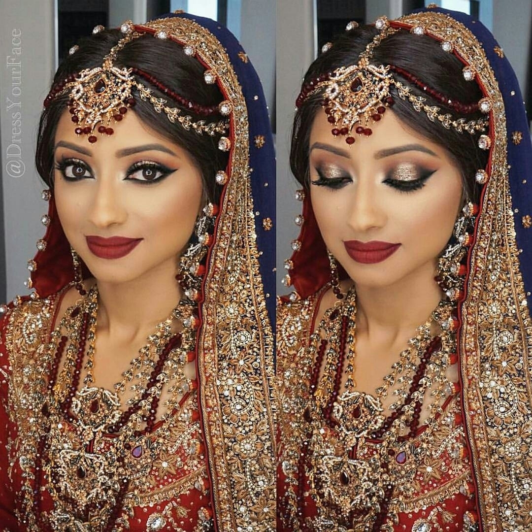 makeup, indian set, bridal set and red