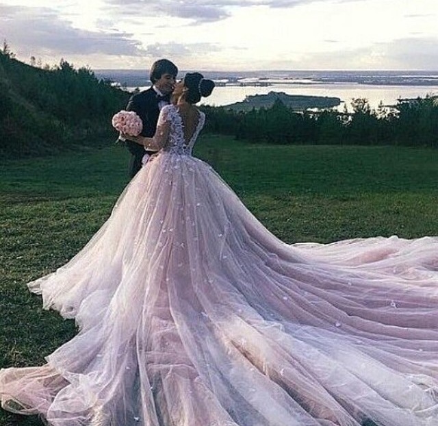 pretty, weddingdress, clothes and field