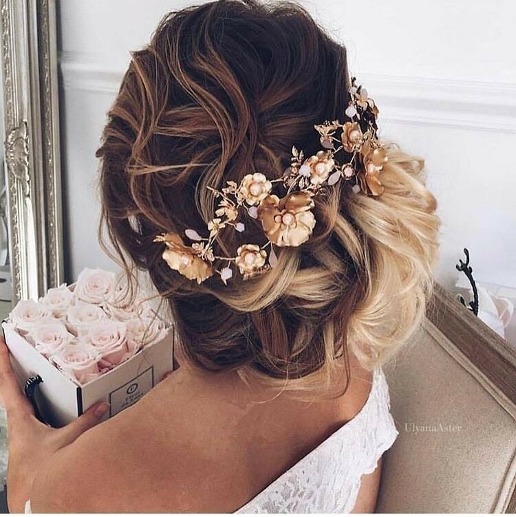 hairstyle, bouquet, flower and jewels