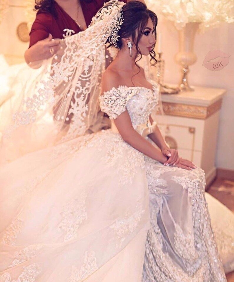 bride, wedding dress, dress and white