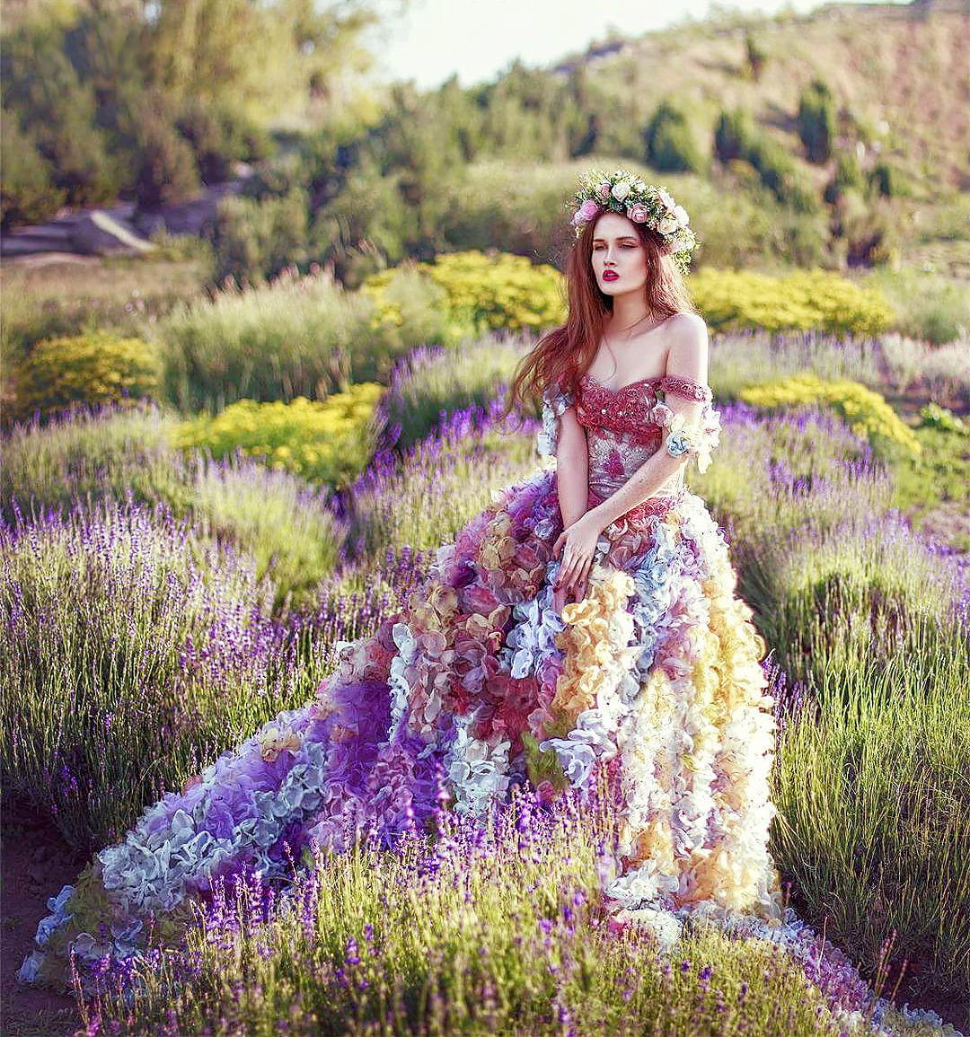 flowers, women, hair and fashion