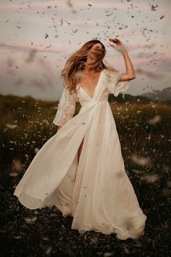 bridal, dress, white and bride