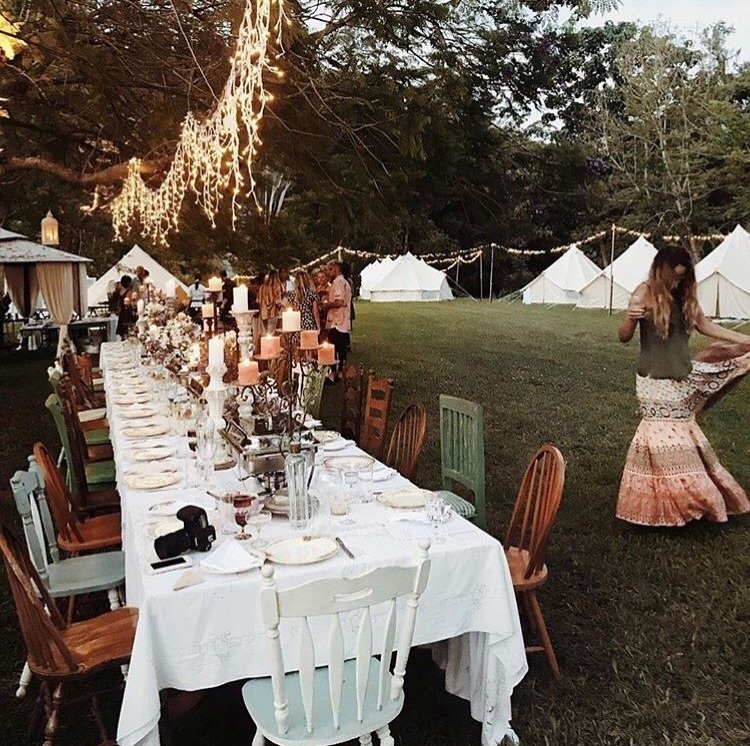 dinner, table, party and vintage