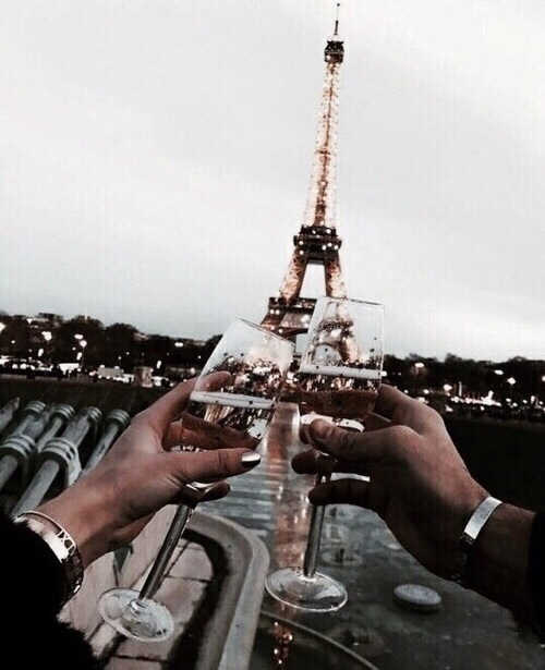 paris, cheers, engagement and champagne