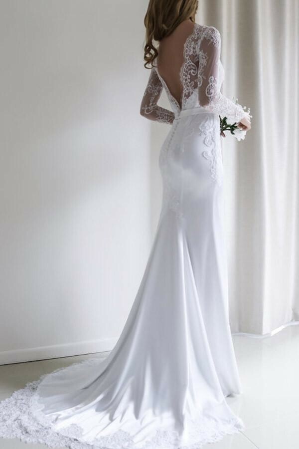 wedding dress, lace wedding dress, mermaid wedding dress and open back wedding dress