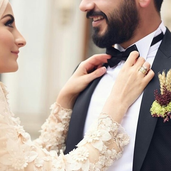 love, muslim couple, bridal and white dress