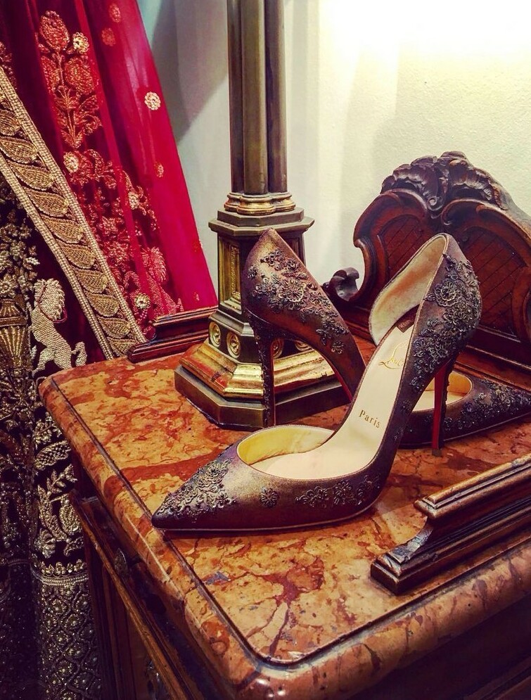 pumps, sabyasachi, christian louboutin and indian