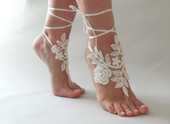 bridal sandals, anklet foot and barefoot sandals
