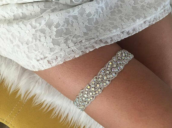 keepsake garter, bridal garter set and rhinestone garter