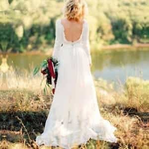 bridal dress, boho and country wedding dress