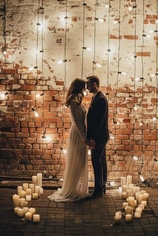 wife, lights, wedding dress and white