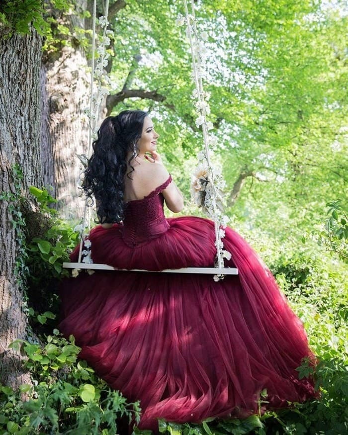 burgundy gowns, burgundy wedding dress, lace wedding dress and weddings