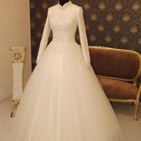 bridal, vintage, long sleeves and bridal dress
