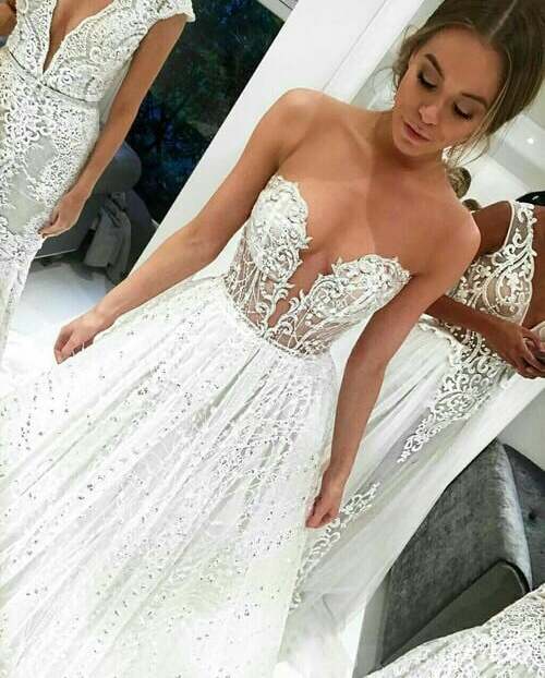 detail, sweetheart, wedding dress and elegant