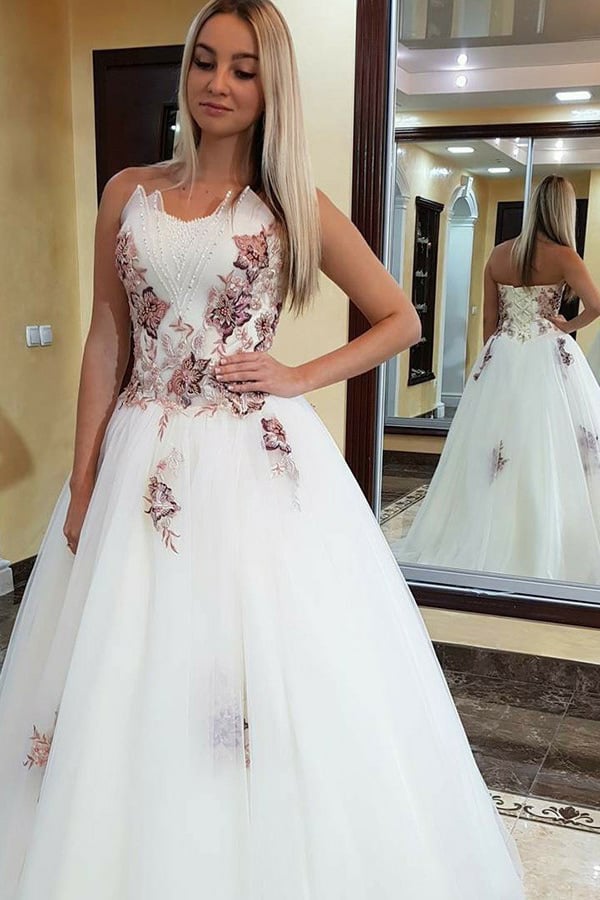 Prom, white dress, wedding dress and evening dress