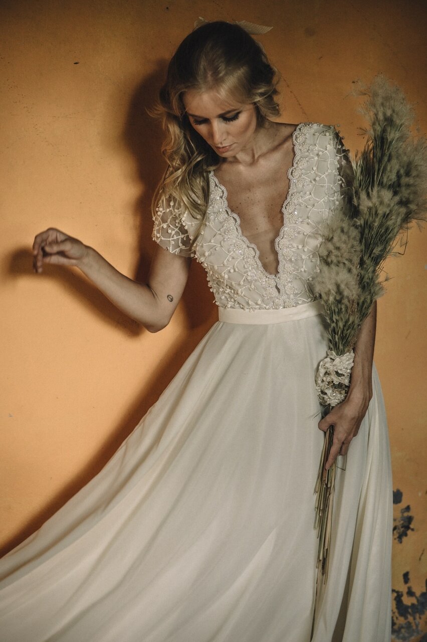 boho, wedding dress, vintage and bride